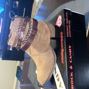 Suede and Leather Ankle Boots